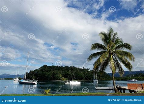 Sailboats At Savusavu Harbor Vanua Levu Island Fiji Royalty Free