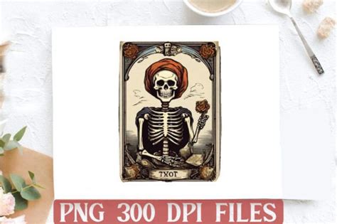 Skeleton Funny Tarot Clipart Sublimation Graphic By Design Store