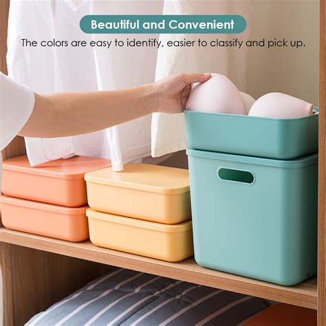 4 Color Plastic Storage Bin With Lid STORA