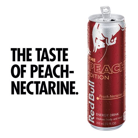 Red Bull Energy Drink Peach Nectarine 12 Fl Oz 24 Count Peach