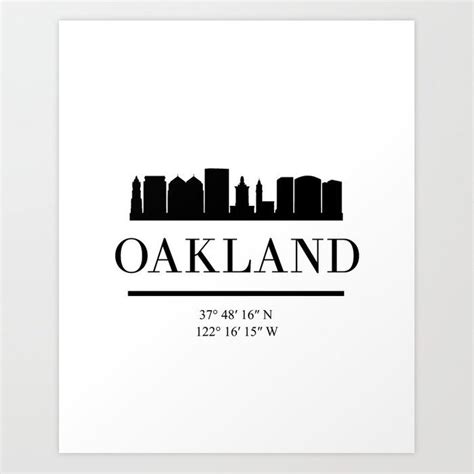 OAKLAND CALIFORNIA BLACK SILHOUETTE SKYLINE ART | Skyline art, City skyline silhouette, Black ...