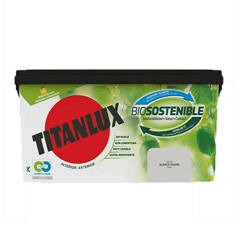 Pintura Plastica Titanlux Biosostenible L Blanco Piedra Precio