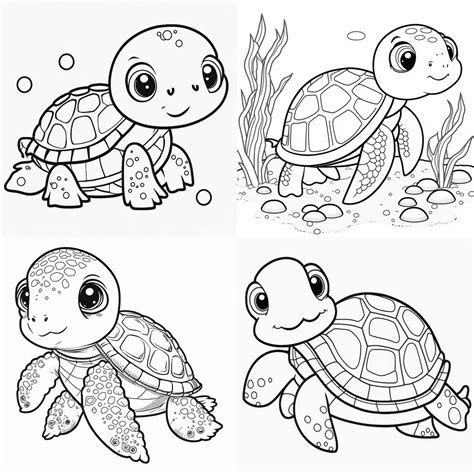 Turtle Collection 50 Page Coloring Pages Printable Variety Coloring