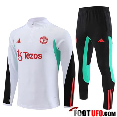 Jeu Ensemble Survetement De Foot Manchester United Blanc 2023 2024 04