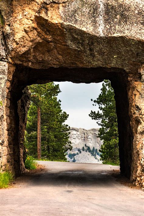 A View Of Mount Rushmore Through One Of The Tunnels On Iron Mountain