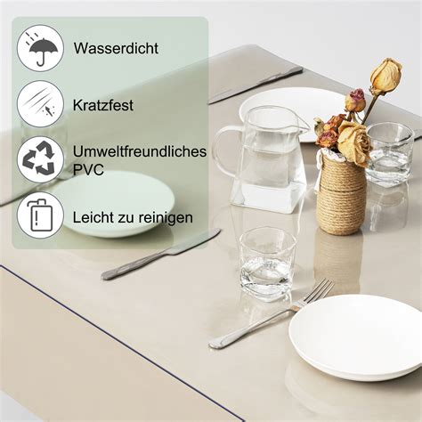 Tischfolie Tischdecke Transparent Tischschutz PVC Klar Abwaschbar