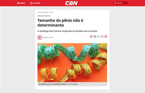 Tamanho do pênis não é determinante CBN Para Maiores Noite Total