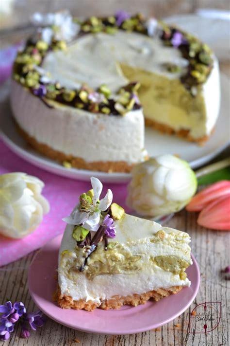 Cheesecake Variegata Al Pistacchio Dolce Senza Cottura Al Pistacchio