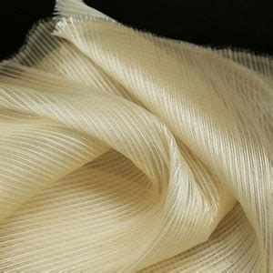 Light Yellow Pleated Organza Fabric Plisse Fabric Accordion Crimping