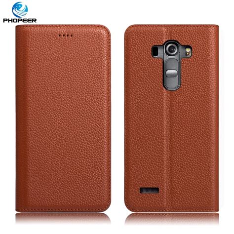 Original PHOPEER Luxury Genuine Leather Case For LG G4 Beat G4S Mobile