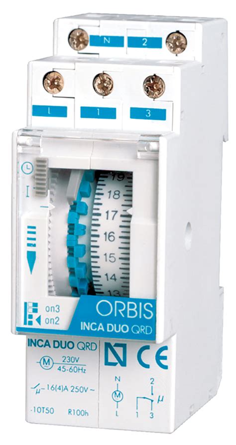 INCA DUO QRD Interruttore Orario Elettromeccanico 2 Moduli DIN