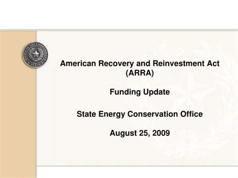 Ppt American Recovery And Reinvestment Act Arra Funding Update