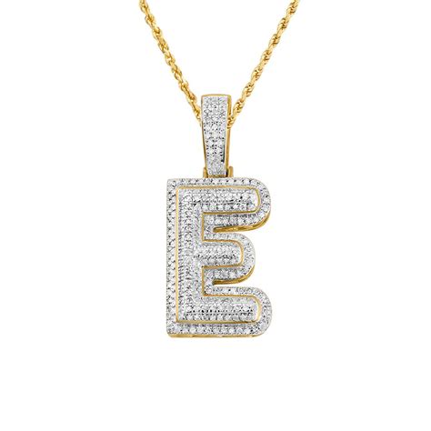 10K Yellow Gold Diamond Letter E Pendant 0.33 Ctw – Avianne Jewelers