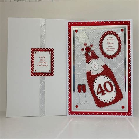 Ruby Th Wedding Anniversary Card Wife Husband Mum Dad Nan Grandad Etc