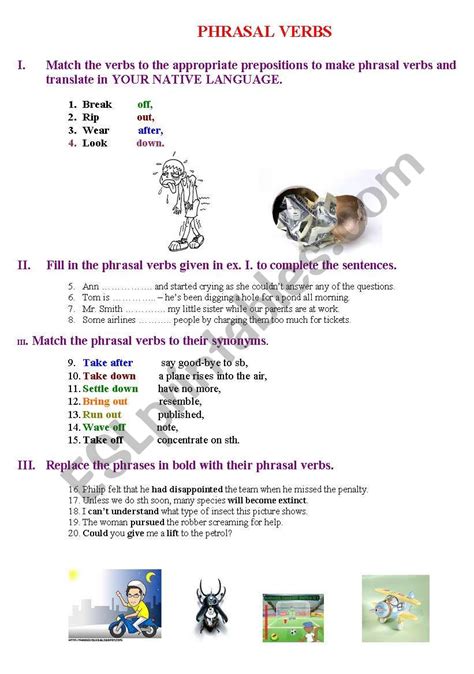 Phrasal Verbs Quiz Esl Worksheet By Vaiva St