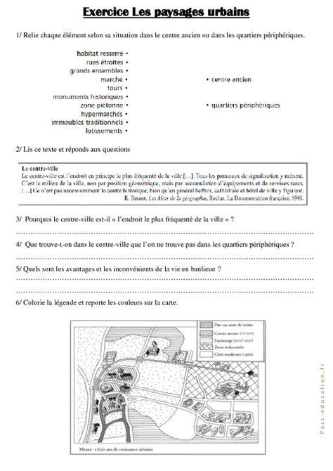 Les Paysages Urbains Ce2 Cm1 Exercices En 2020 Avec Images Ce2