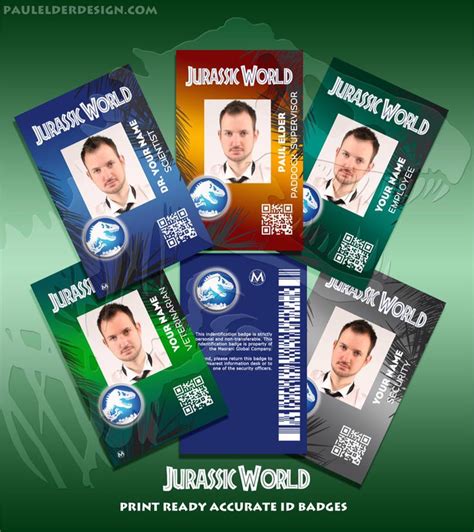 Jurassic World And Acu Id Badge Customizable Photoshop Files Etsy Uk Jurassic World