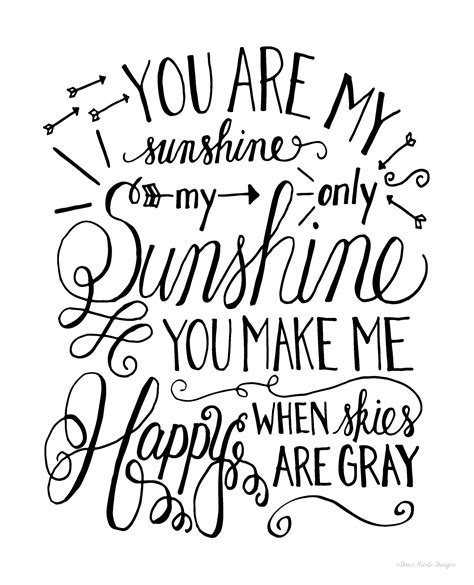 You Are My Sunshine Coloring Page at GetDrawings | Free download