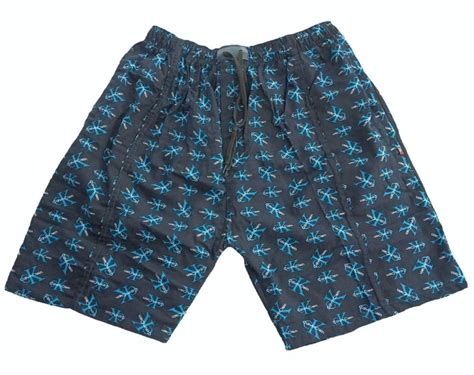 Regular Fit Men Navy Blue Printed Cotton Shorts Shorts Type Boxers At