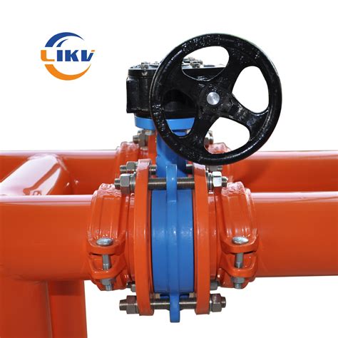 Worm Gear Operated Ductile Iron Rubber Lined Wafer Butterfly Valve Disc