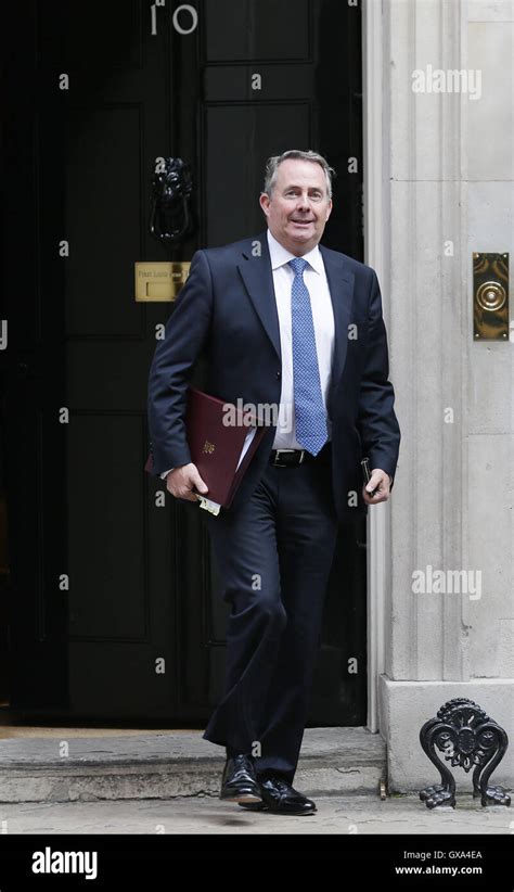 International Trade Secretary Liam Fox leaves Downing Street, London ...