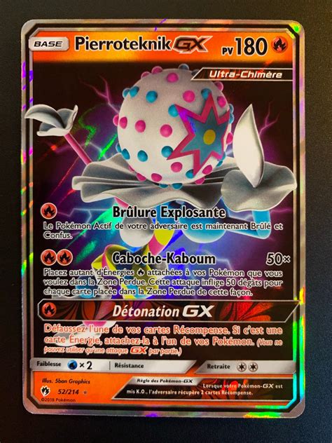 Carte Pokémon Pierroteknik Gx Ultra Chimère 52 214 Pv180 Version