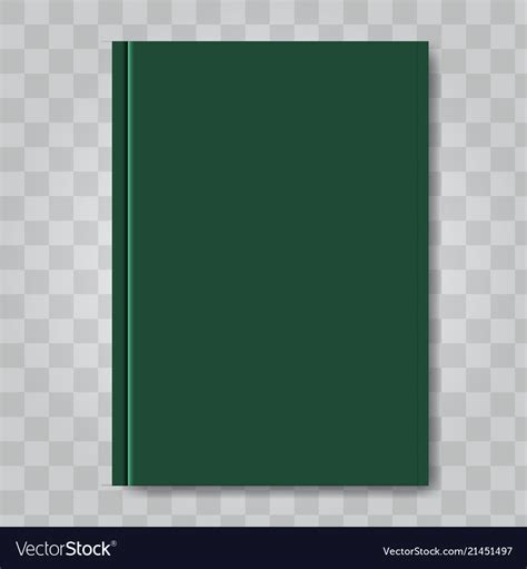 Book cover mock up dark green color ready Vector Image