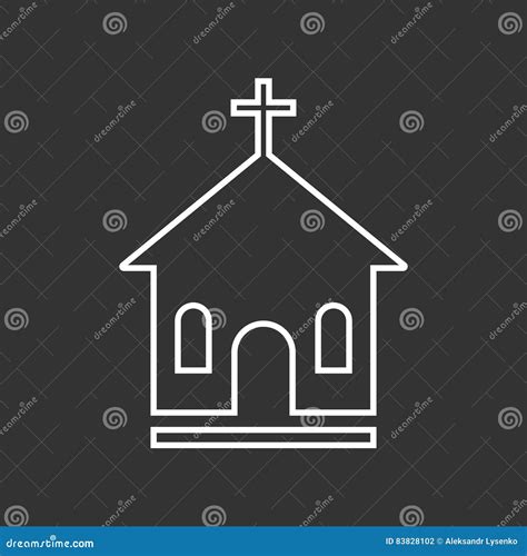 Line Church Sanctuary Vector Illustration Icon Stock Vector