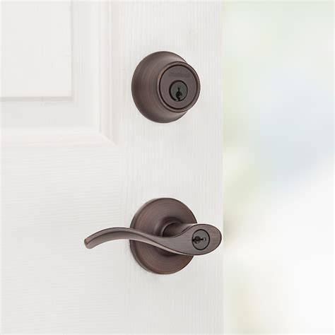 Kwikset Balboa Venetian Bronze Single Deadbolt Exterior Keyed Entry Door Handle With Combo Pack