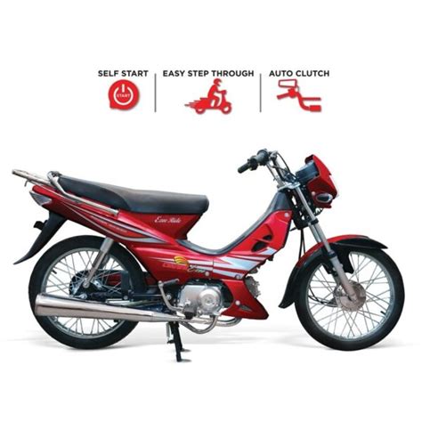 Crown Ezee 70 Scooty Self Start Automatic Red 2023 Model On