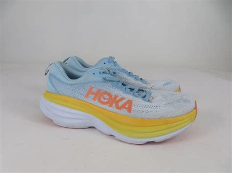 Hoka One One Bondi 8 Womens 105 B Shoes Blue Running Walking Gym