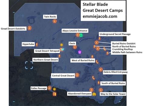 Stellar Blade Camp Location Maps For Wasteland Great Desert Emmie