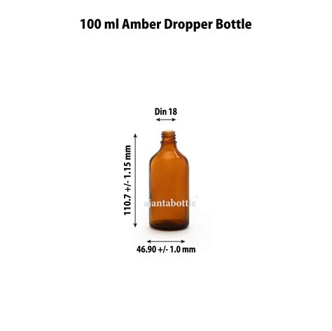 100 Ml Dropper Amber Glass Bottle 18 Mm Special Neck Ajanta Bottle Pvt Ltd