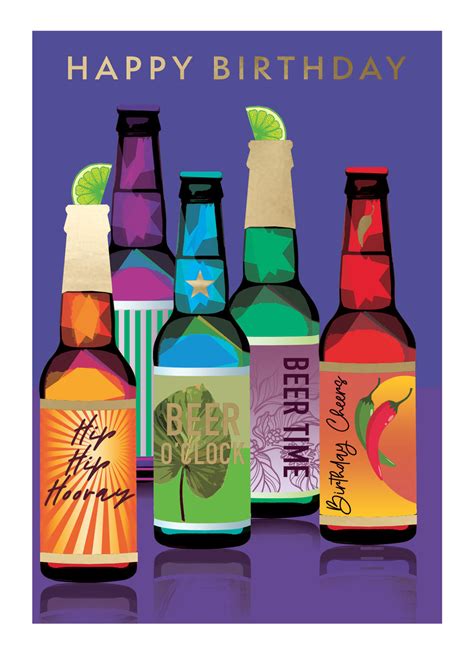 Happy Birthday Beer Time Cheers Birthday Card Cards