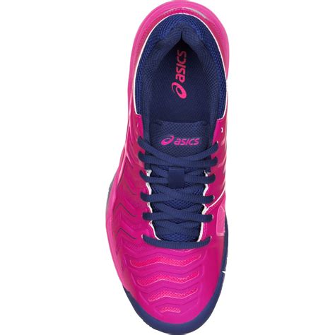 Asics Womens Gel Challenger 11 Tennis Shoes Pink Glowblue Print