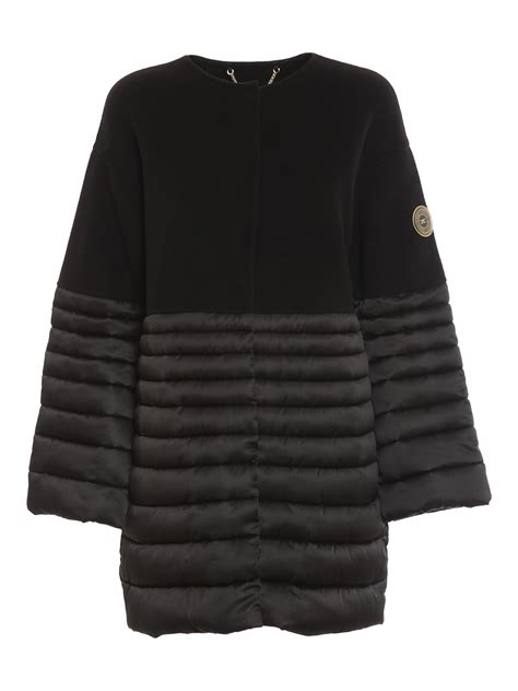 Padded Coats Elisabetta Franchi Quilted Wool And Nylon Coat