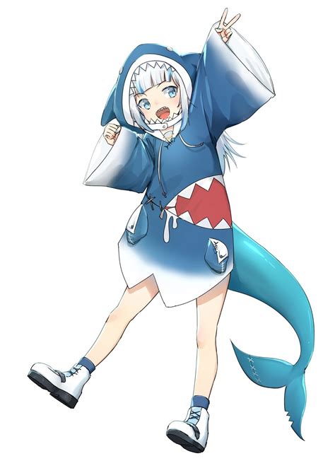 Gawr Gura Blue Draw Fanart Hololive Shark Tail Vtuber Hd Mobile | Images and Photos finder