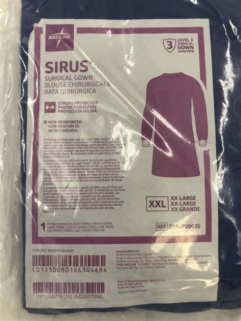 MEDLINE DYNJP2003S Sirus Surgical Gown Level 3 XXL Large GB TECH USA