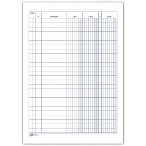 Registro Dare Avere Saldo 200 Pagine 24x17 Cm