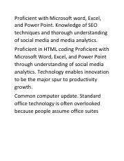 Document Pdf Proficient With Microsoft Word Excel And Power Point