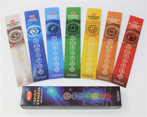 Hem SEVEN CHAKRAS Incense Sticks (Набор натуральных пыльцовых ...