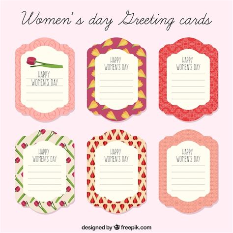 Free Vector | Women's day greeting cards
