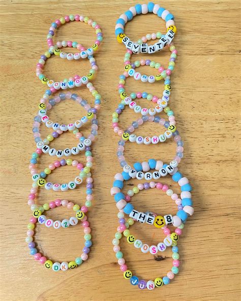 Seventeen Kpop Bracelet Kpop Beaded Bracelet Seventeen Etsy