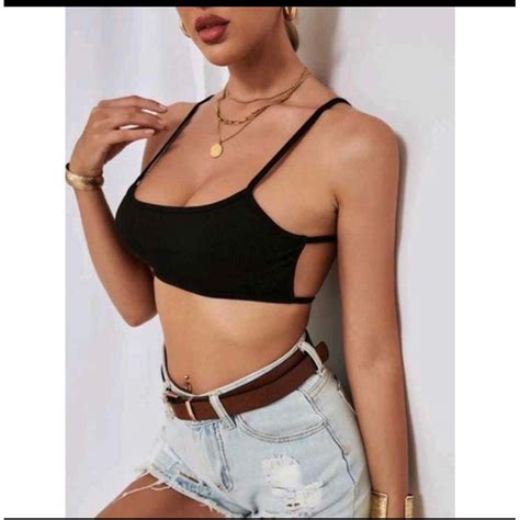 Cropped Moda Gringa Top Blogueira Lingerie Sem Bojo Shopee Brasil