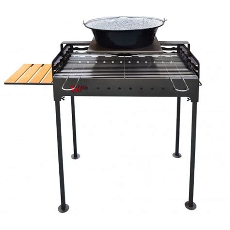 Gratar Portabil Lemn Carbune Cu Suport De Ceaun Fm Premium 58x30 Cm