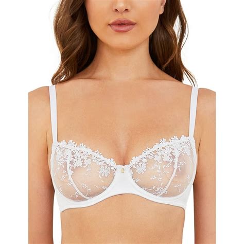 Wingslove Women S Sexy Lace Sheer Bra Demi Mesh Balconette See Through Unlined Underwire With