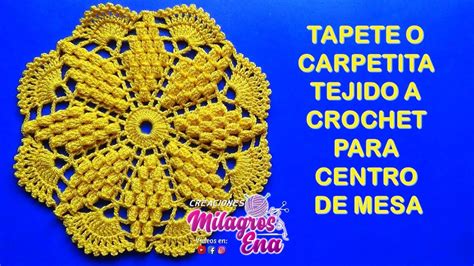 Tapete N° 1 Tejido A Crochet Estrella En Punto Popcorn Para Centro De