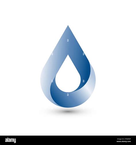 D Water Drop Logo Design Blue Droplet Icon Abstract Symbol Element