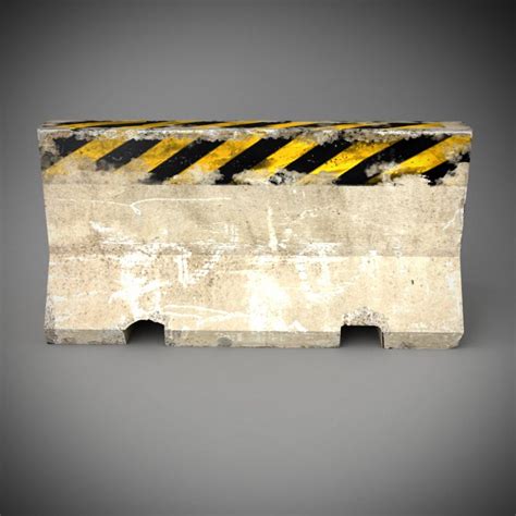 Broken Concrete Barrier 3d Model 19 Blend Fbx Gltf Obj Usdz