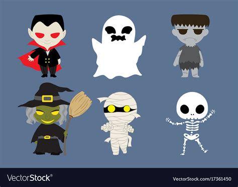 Halloween Cute Cartoon Character Royalty Free Vector Image